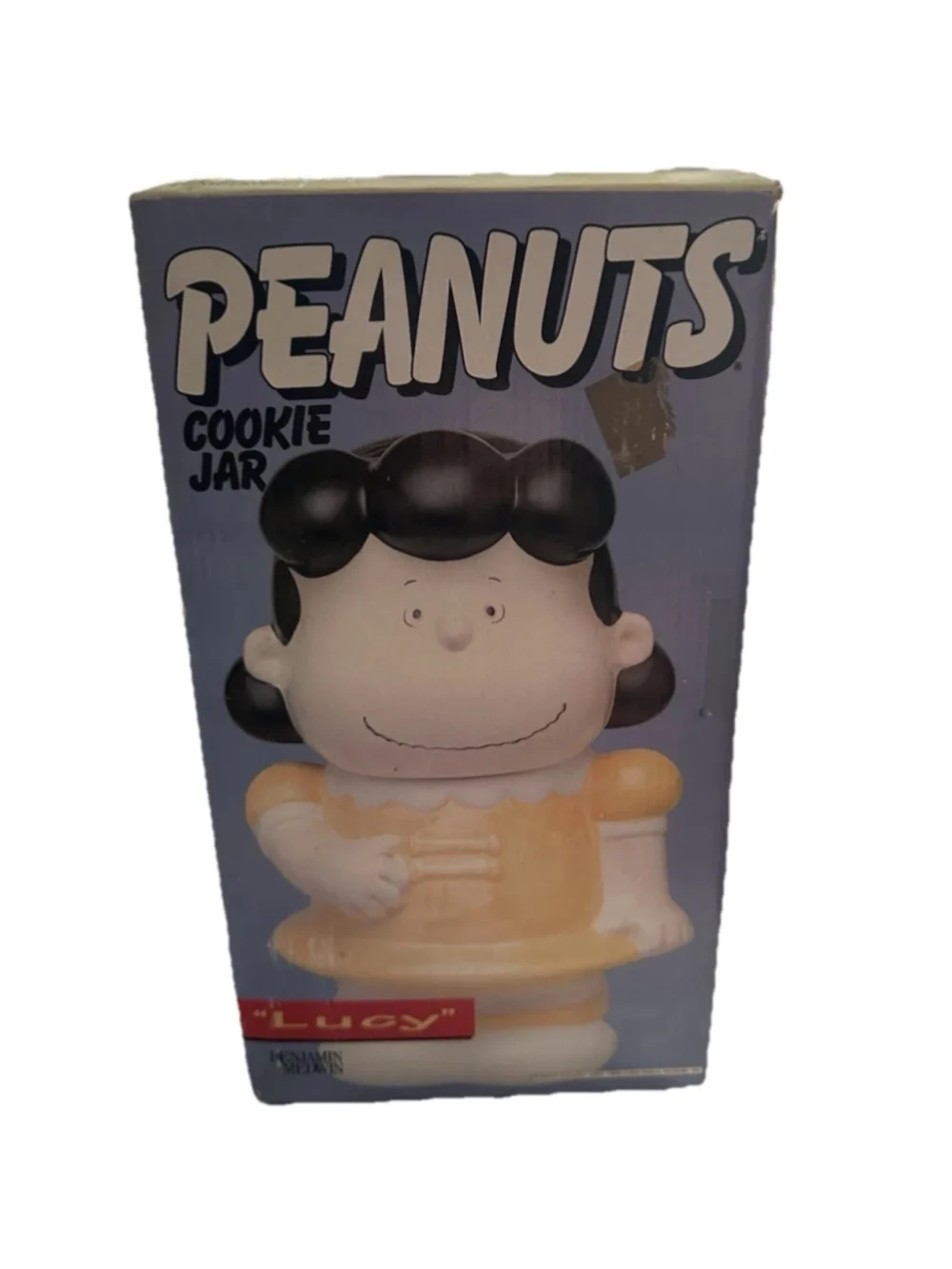 Vintage Benjamin & Medwin Ceramic Peanuts Lucy Van Pelt Cookie Jar NEW